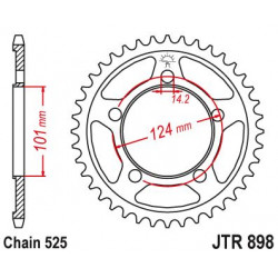 Corona in ergal nero 41 denti passo 525 per moto KTM art: JTR898.41 JT SPROCKETS