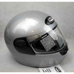 Casco moto integrale in policarbonato nel colore grigio metallizzato del marchio Rial Helmets