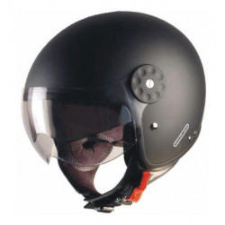 Casco moto jet in fibra nero opaco con visiera e occhiale integrato art: GORDON0101 PROJECT